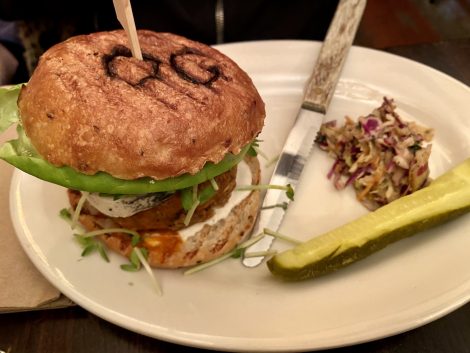 vegan burger from Organic Grill